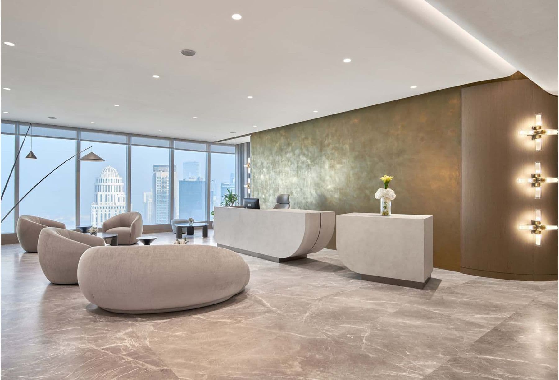 DMCC Headquarters reception, Uptown Tower, delivered as Summertown Interiors.